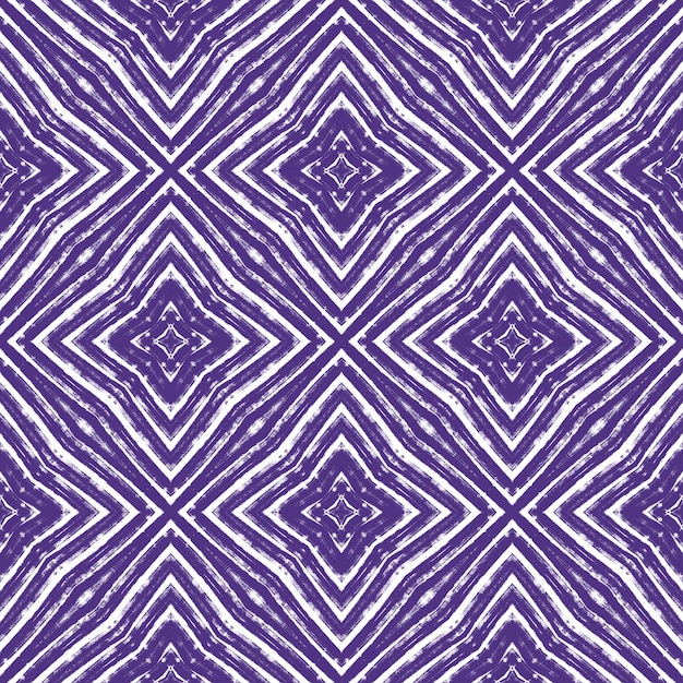 モザイクのシームレスなパターン。紫の対称的な万華鏡の背景。テキスタイル対応の優れたプリント、水着生地、壁紙、ラッピング。レトロなモザイクのシームレスなデザイン。
