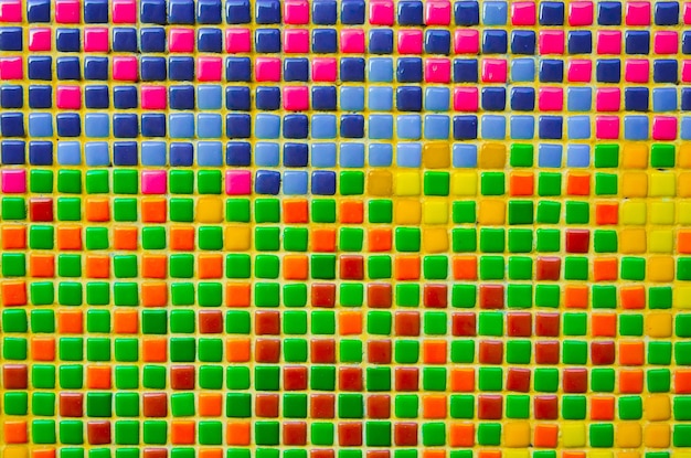 Mosaic tiles of different colors.