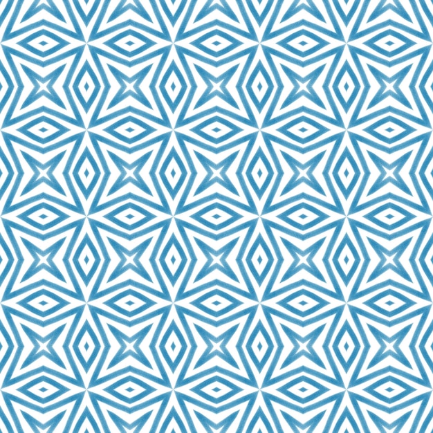 Mosaïek naadloos patroon Blauw symmetrisch
