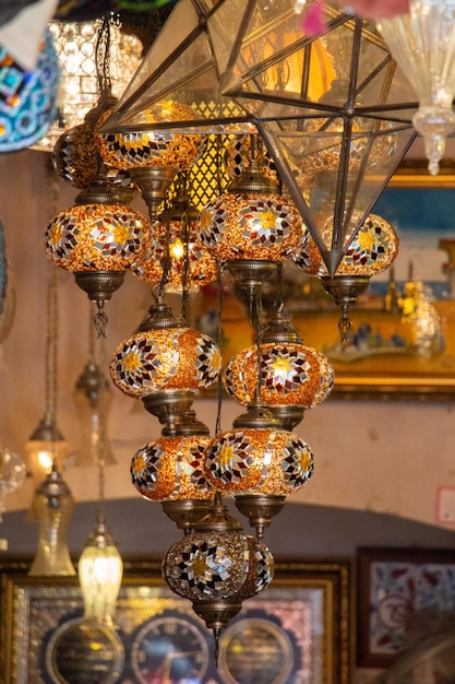 Mosaïek Ottomaanse lampen van de Grote Bazaar