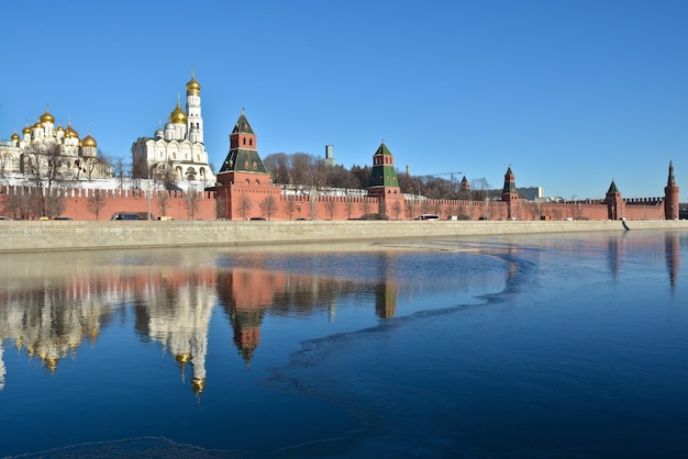 The Moscow Kremlin and Moscow river