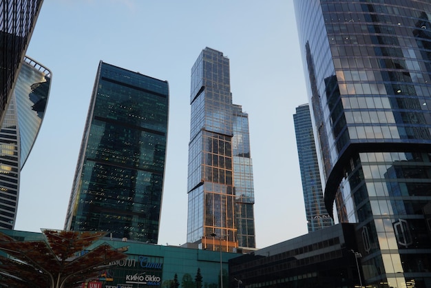 Photo moscow russia high rise buildings of moscow business center moscow city