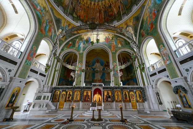 Moscow Russia Jan 27 2022 The New Martyrs and Confessors of Russian Orthodox Church in the Sretensky Male Monastery in Moscow Russia