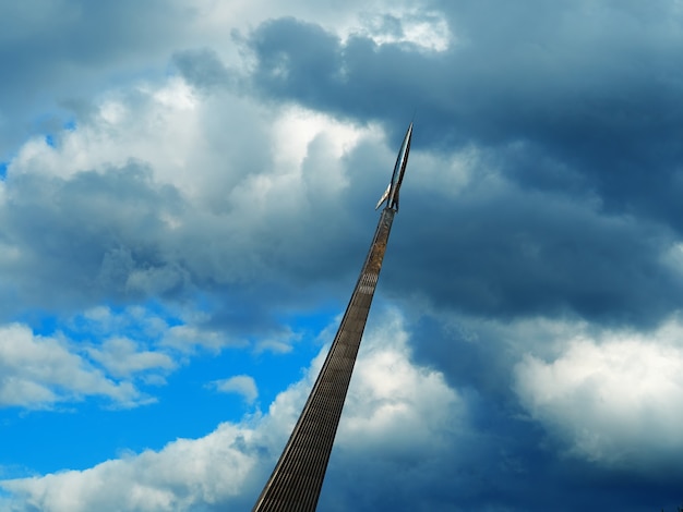 MOSCOW, RUSSIA, JUNLY 8, 2019: Monument to the Conquerors of Space