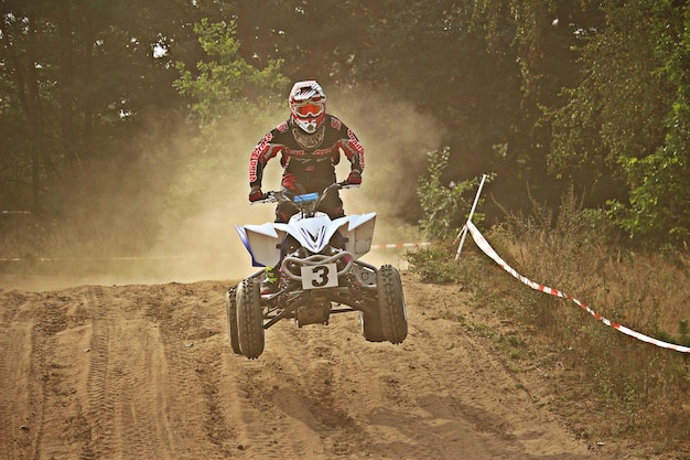 MOSCOW RUSSIA SEPTEMBER 10 2016 class ATV in the 4 stage of the XSRMOTORU Cross Country in Moscow Park Velyaminovo