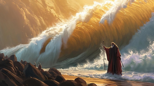 Moses Parting the Red Sea Concept Art