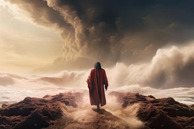 モーセが赤海を分割する 聖書の出エジプト記