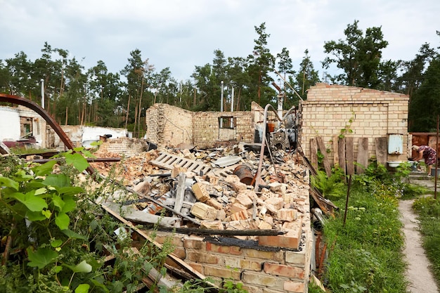 Moshchun Ukraine August 25 2022 For more than a month there were battles between Ukrainian and russian occupant forces in the vicinity of the village of Moshun in the Kiev region