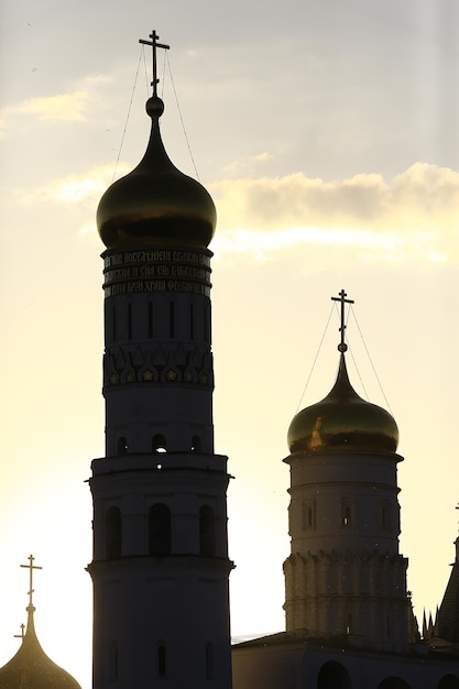 Moskou kerk van de koepel/orthodoxe architectuur, kathedraal koepels in moskou, Rusland orthodoxie christendom, concept van geloof