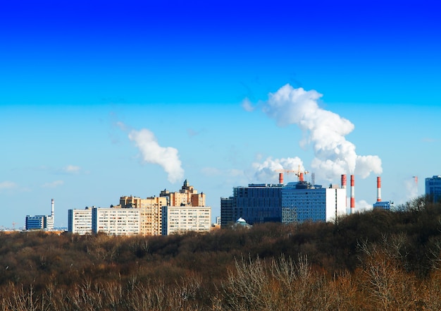 Moskou stad in de buurt van Loezjniki achtergrond hd