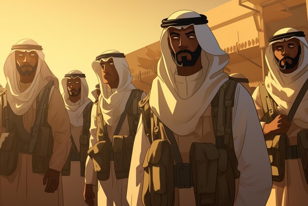 Foto moslim man aan de zijkant 3d cartoon