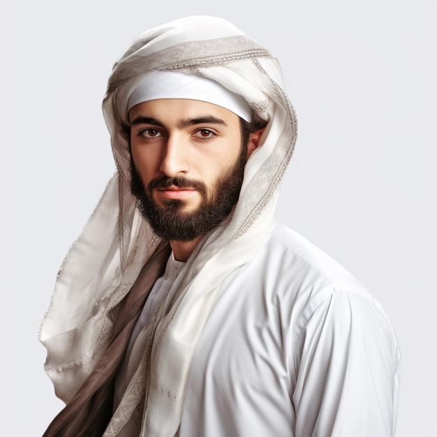 Moslim met witte achtergrond hoge kwaliteit ultra hd