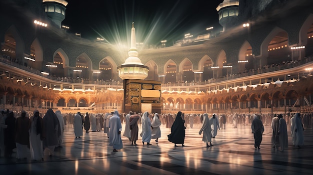 Moslims die de hadj doen in Mekka Generative Ai