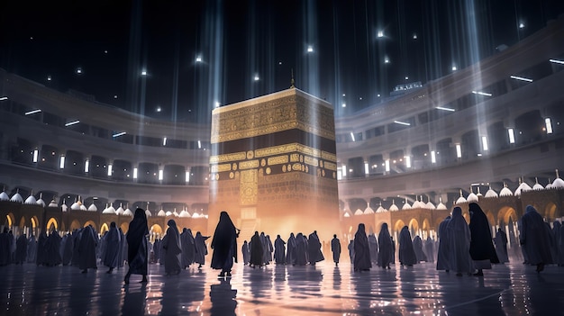 Moslims die de hadj doen in Mekka Generative Ai