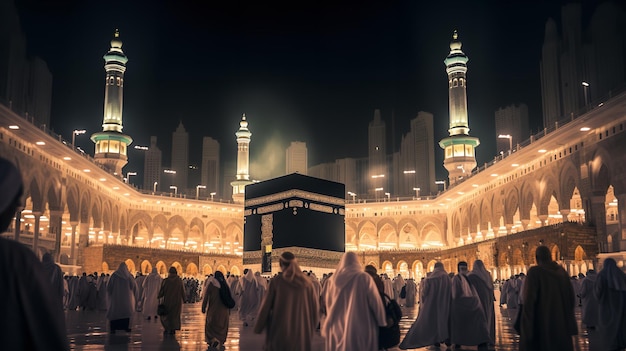 Moslims die de hadj doen in Mekka Generative Ai