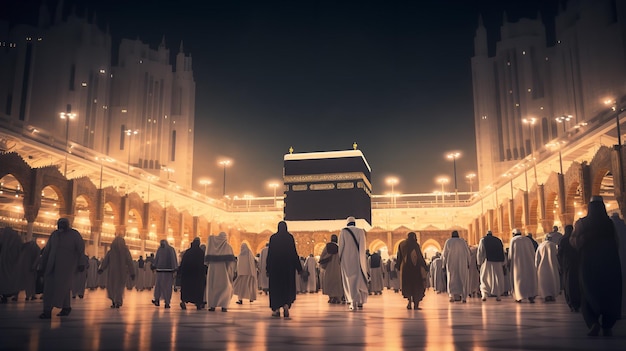 Moslims die de hadj doen in Mekka Generative Ai