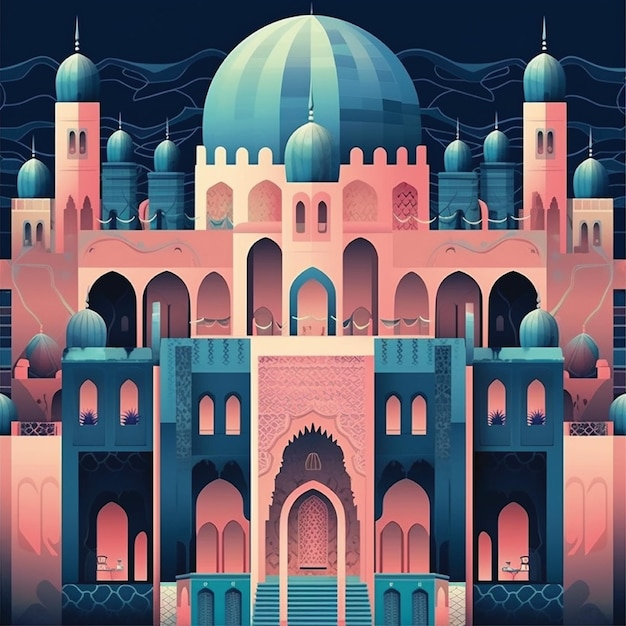 Photo mosque background illustration