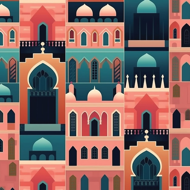 Фото Иллюстрация фона мечети