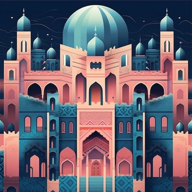 mosque background illustration