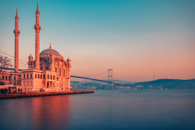 A mosque on the bosphorus river in istanbul