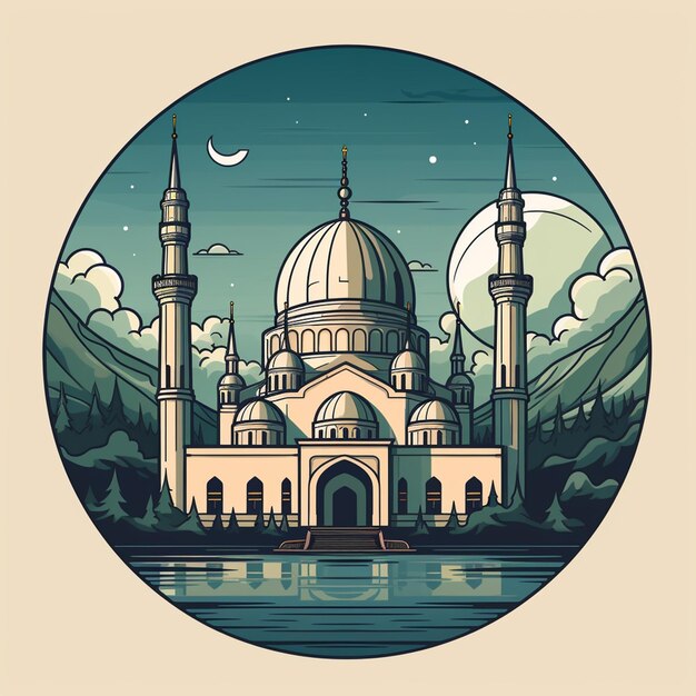 mosque cartoon logo