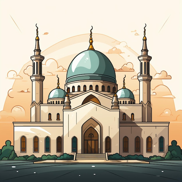 mosque cartoon logo