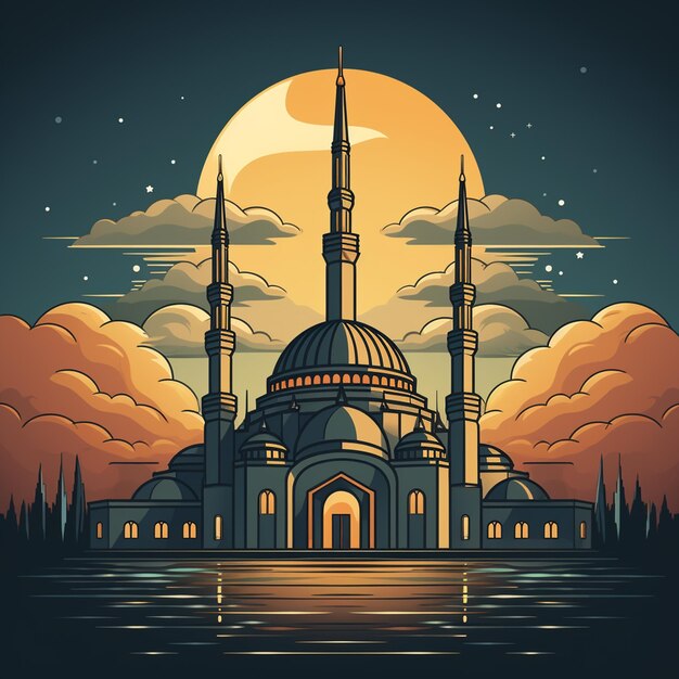 mosque cartoon logo