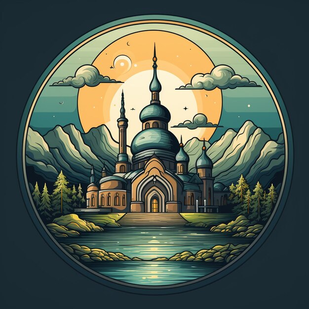 mosque cartoon logo