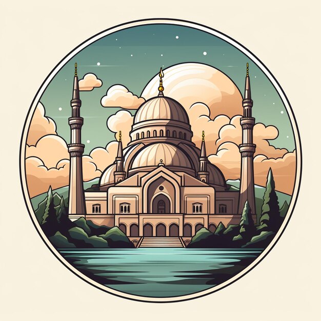 mosque cartoon logo