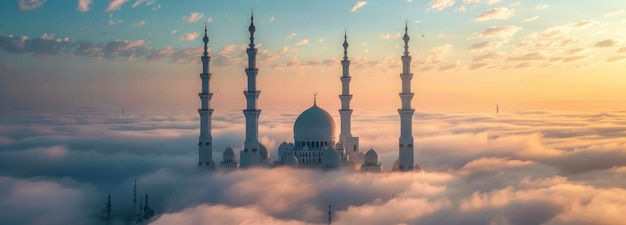 Mosque above the clouds