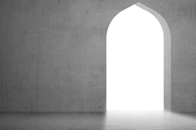 Mosque door isolated over white background