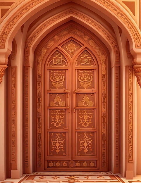 Mosque entry door Photo Ai Generated