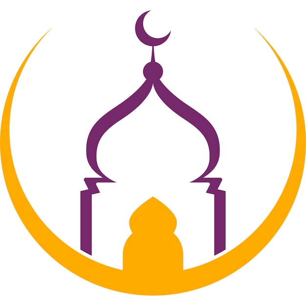 Photo mosque icon design silhouette