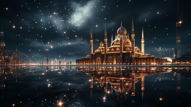 mosque illustration HD 8K wallpaper Stock Photographic Image