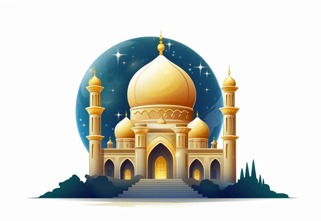 Mosque illustration for Ramadan post