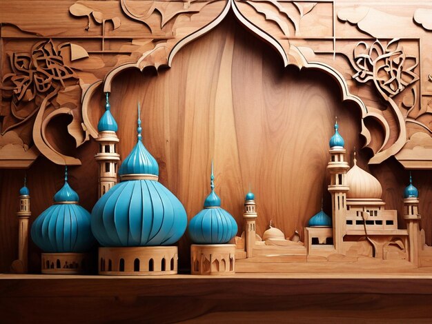 Иллюстрация мечети для приветствия Рамадана в исламском святом месяце