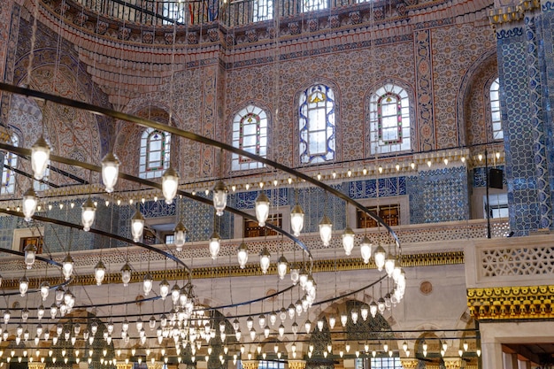 Mosque interior details in closeup view