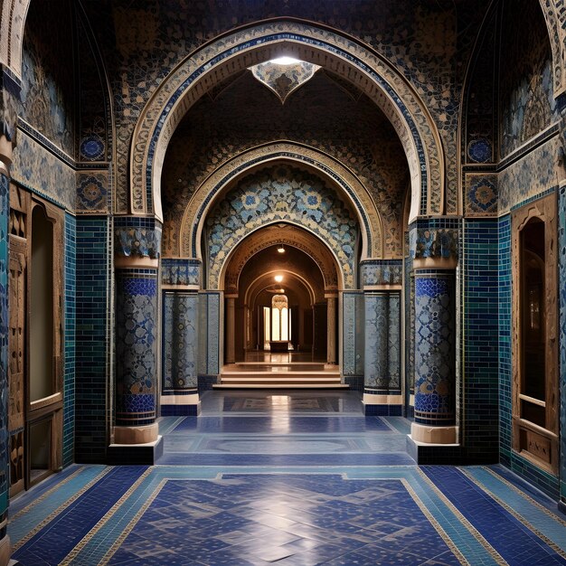 Photo mosque interior prayer hall serenity