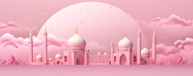 Mosque islamic background copy space for banner