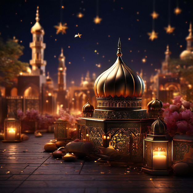 Photo mosque islamic background ramadan mubarak ramadan ramadan kareem wallpaper ai generative image