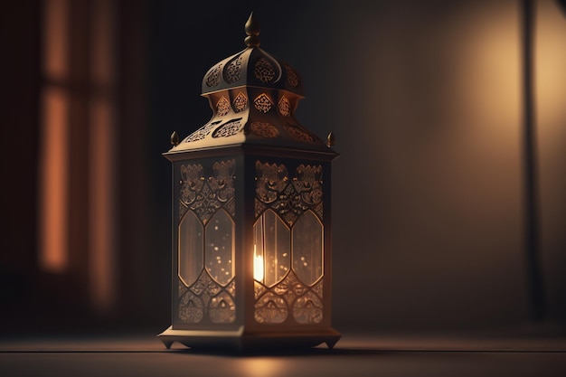 a mosque lantern that is both elegant and understated Focus on capturing the essence of the lantern