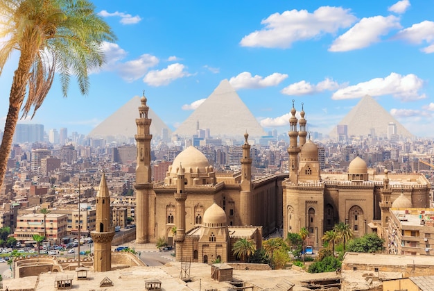 Mosque and Madrasa of Sultan Hasan view from the Citadel of Cairo Egypt