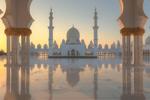 Mosque Marvel Eid alAdha Splendor Through Window Panes