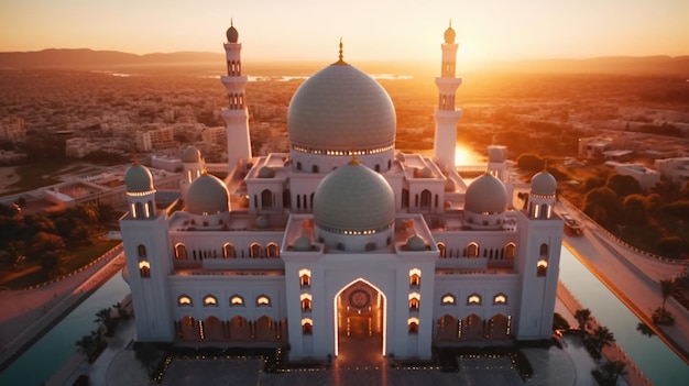 A mosque in the middle of the desert