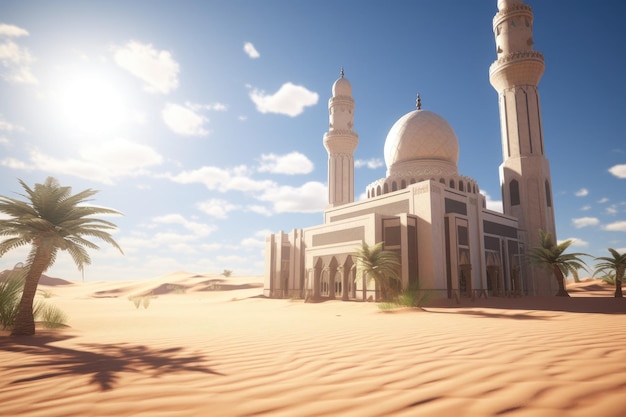 mosque on middle desert