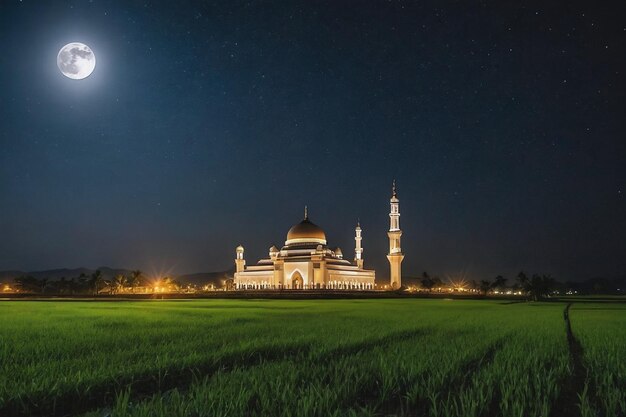 Mosque in the middle of paddy field