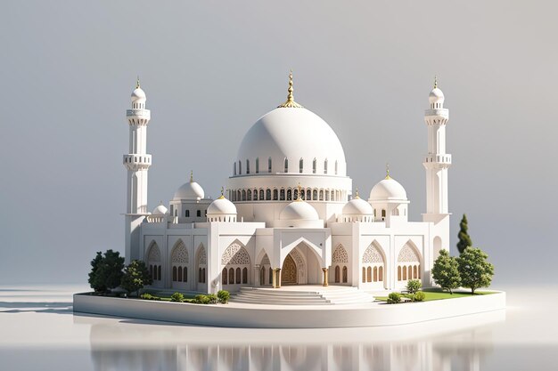 mosque miniature 3d rendering