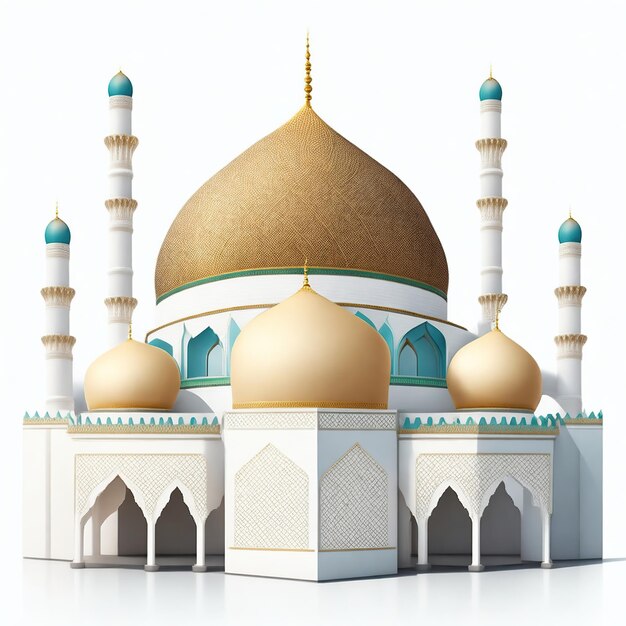 Mosque model on a white background