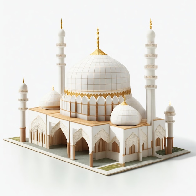 Mosque model on a white background