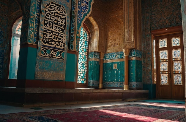 Mosque and Prayer Scene